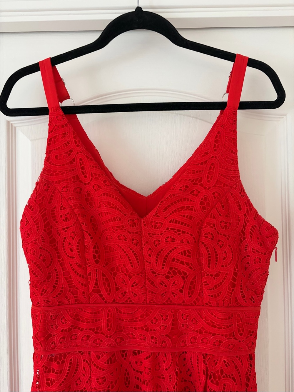 Adelyn Rae Red Lace V-Neck Camisole Dress